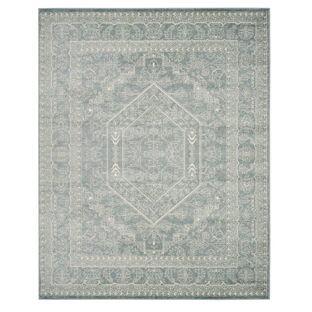 9'x12' Medallion Loomed Area Rug Slate/Ivory - Safavieh