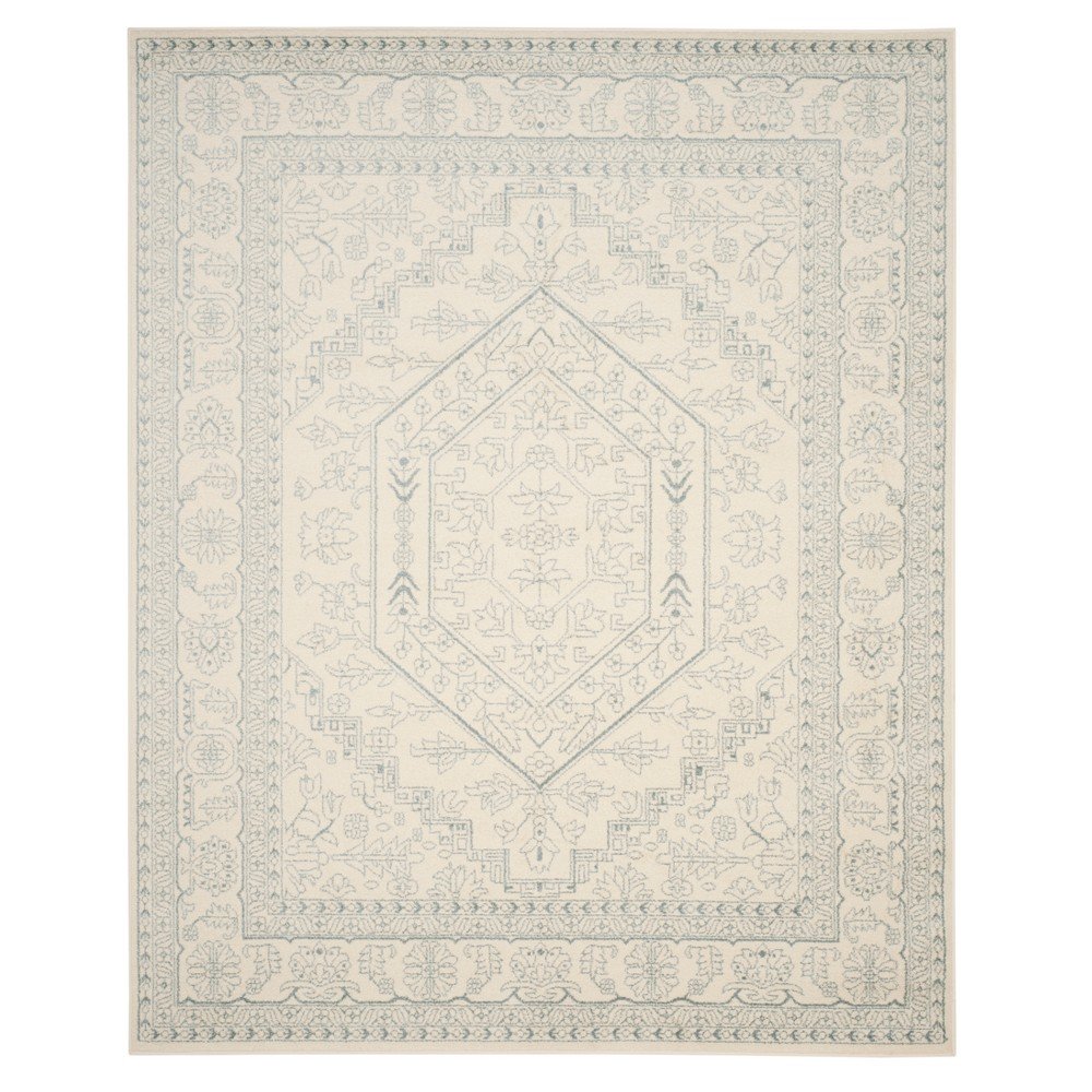 9'x12' Medallion Loomed Area Rug Ivory/Slate - Safavieh