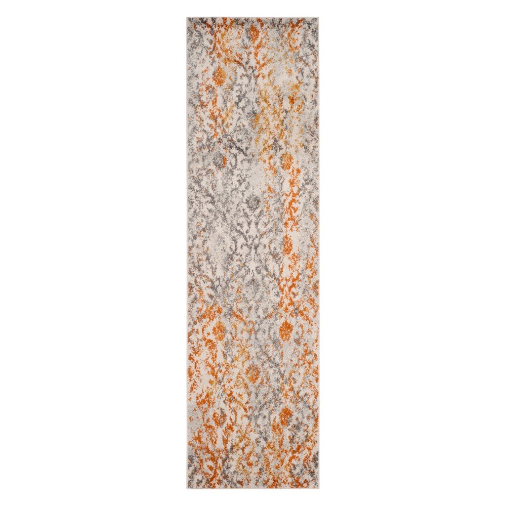 2'3inx6' Shapes Loomed Runner Cream/Orange - Safavieh