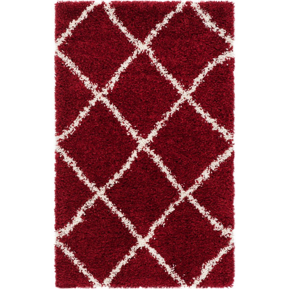 2'3inx3'9in Hudson Shag Accent Rug Red/Ivory - Safavieh