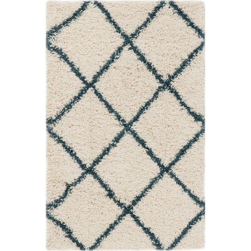 2'3inx3'9in Hudson Shag Accent Rug Ivory/Slate Blue - Safavieh